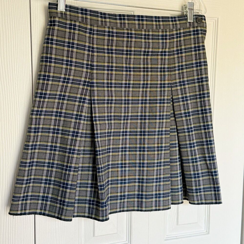 Skirt Sz 10.5 NWT Blue Watch Plaid Pleated Pocket RK Rifle/Kaynee